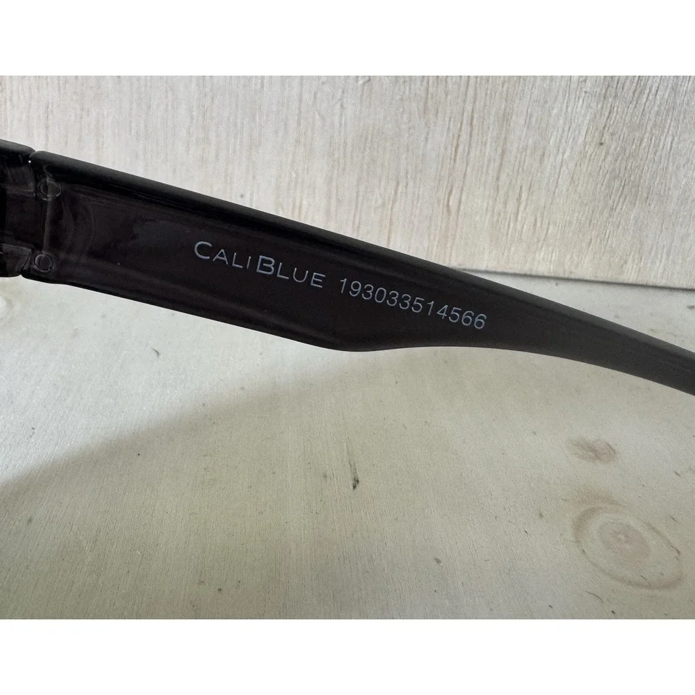 Caliblue Black Polarized Sunglasses Blue Mirror Lenses‎